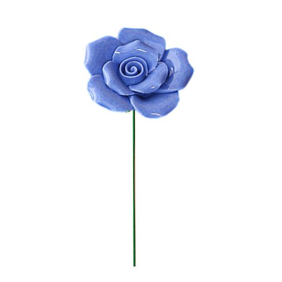 Keramisk blomma med stjälk Realistisk handgjord konstgjord blomma Hem Kontor Vardagsrum Vas Färgglad falsk blomdekoration