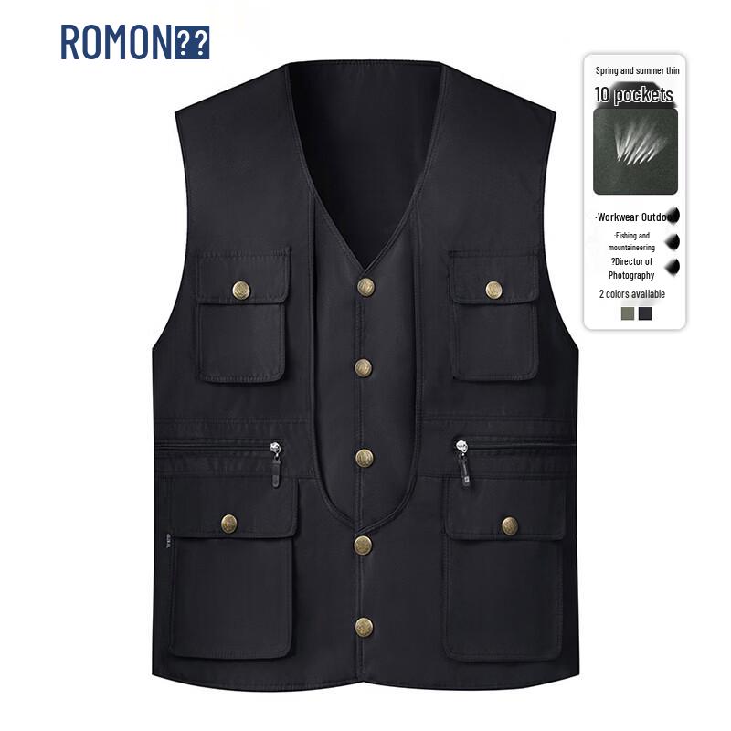 ROMON Men s Lightweight Multi-Pocket Outdoor Vest 4XL