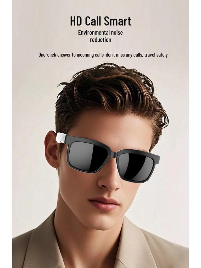 AI Smart Bluetooth Glasses: Wireless Headphones with Real-Time Translation In 100+ Languages, Music Streaming, and Call Features.