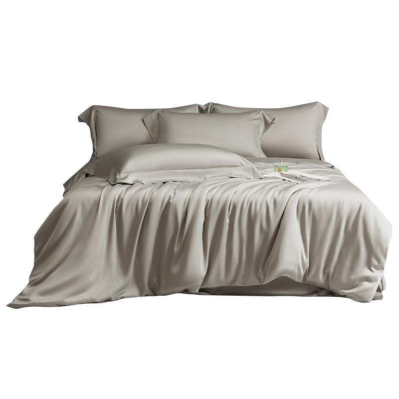 Solid Color Two-Tone Minimalist Lyocell Tencel Duvet Cover - Class A Single Piece Bedding
