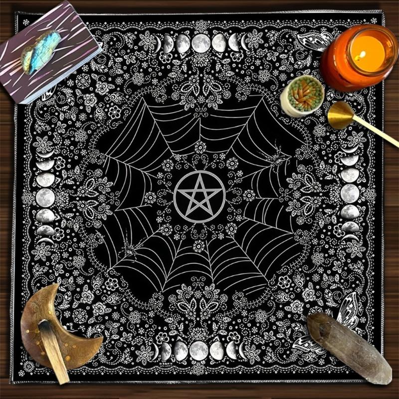 Bird Moon Pattern Astrology Tablecloth Tarots Divinations Tablecloth Altars Cloth Divinations Board Game Accessory
