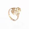 Cazador Vintage Flower Filigree Ring Women Gold Color Stainless Steel Finger Rings Jewelry Anniversary Birthday Mother Gift