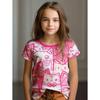 Buntes Katzenmädchen T-Shirt Niedliche Muster Sommer Kurzarm 3D Druck Mädchen Oberteil Mode Lässig Streetwear Kinderkleidung