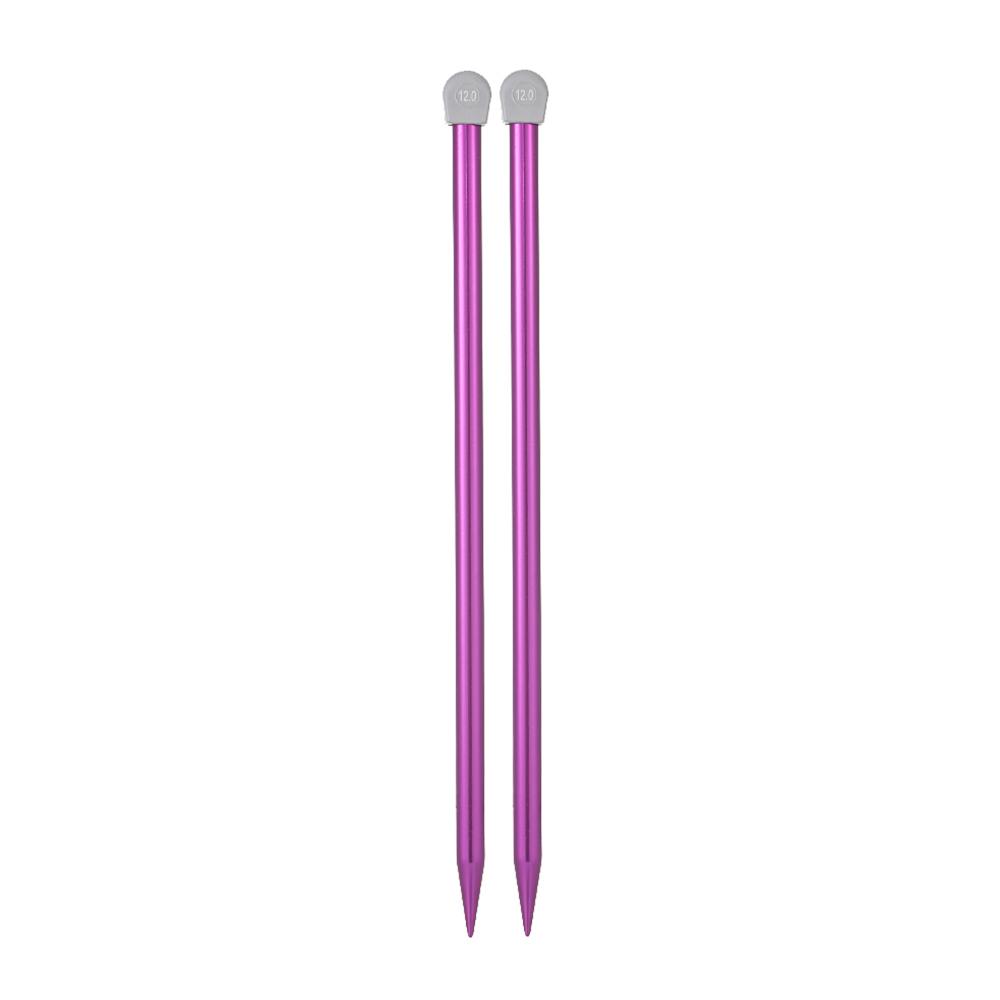 2Pcs/set 35cm 2.0-12mm Single Pointed Knitting Needles Pins Straight Aluminum DIY Weaving Tool Long Sweater Scarf Needle