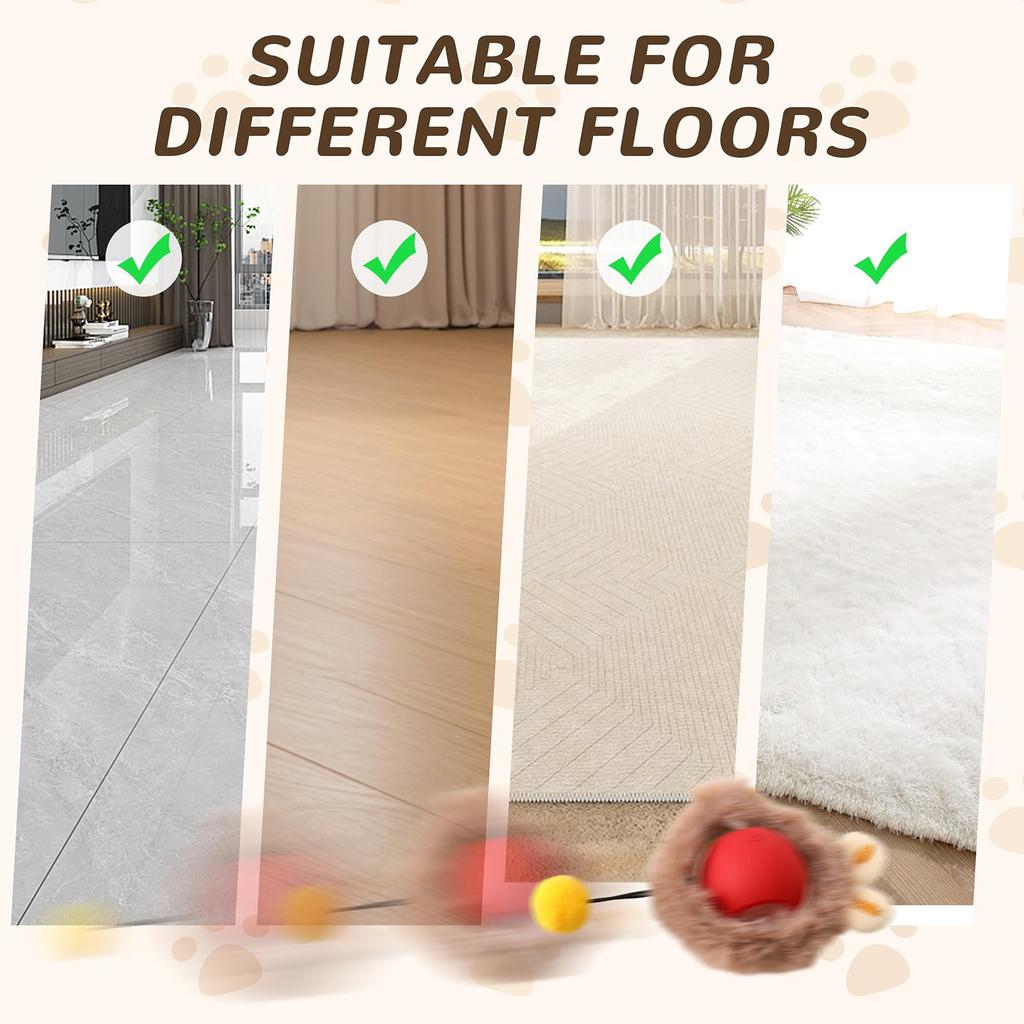 Interactive Cat Toy Fur Ball Auto Rolling Balls Pet Cats Teaser Automatic Electric Smart Game Plush Toys Stimulator Training