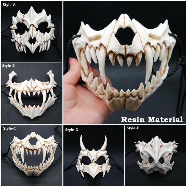5 Styles Japanese Dragon God Mask Halloween Cosplay Resin Mask Eco-Friendly Animal Theme Party Animal Skull Mask Latex Mask