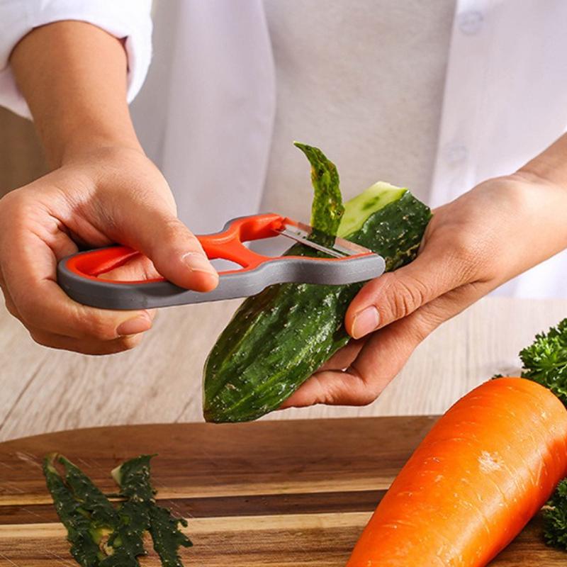 3pcs/set Peeler Stainless Steel Melon Planer, Non-Slip Handle Manual Kitchen Peeling Tool Color Random Kitchen Accessories