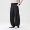 [Clean Fit Double Fold Bending Knife Pants] Spring and Summer New Style Drop Anti Wrinkle Men's Wide Leg Casual Pants