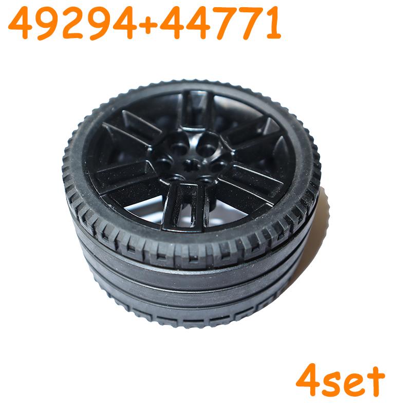 Non-Toxic 15038 49294 23798 44771 56907 4410 92912 54120 Tire Wheels Cross Car Truck Hub Technical Bricks Moc Motorcycle Building Blocks