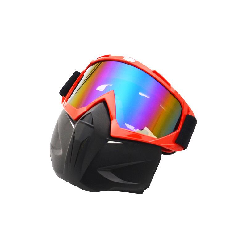 Outdoor windproof full-face motorcycle goggles, Harley protective eyewear, off-road racing motorcycle goggles красный