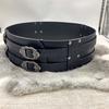 Embossed PU Leather Belt Renassance Medieval Buckle Belt Viking Wide Belt Norse Cosplay Belt Halloween Men Costume
