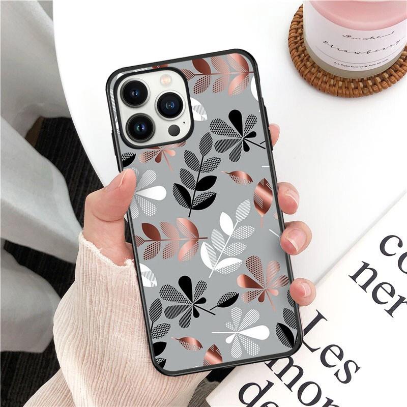 Phone Case For Iphone 14 13 12 11 Pro Max XS XR X 8 7 Plus SE Mobile Phone Cases Gold Rose Love Heart Funda Cell