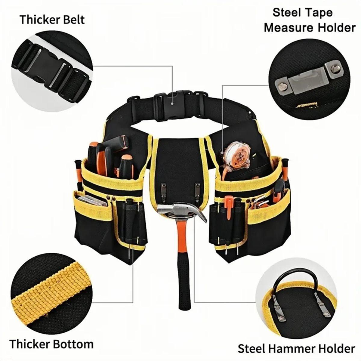 

2026 New Multifunctional Tool Belt Oxford Cloth Electrician Toolkit Waist Bag Wrench Hardware Tool Bags Organizer China Mainland