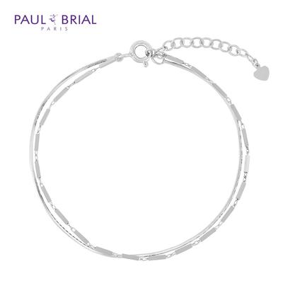 PAULBRIAL [СЕРЕБРО] PYSB0154 (РГ) Браслет с двойным рядом квадратных звеньев