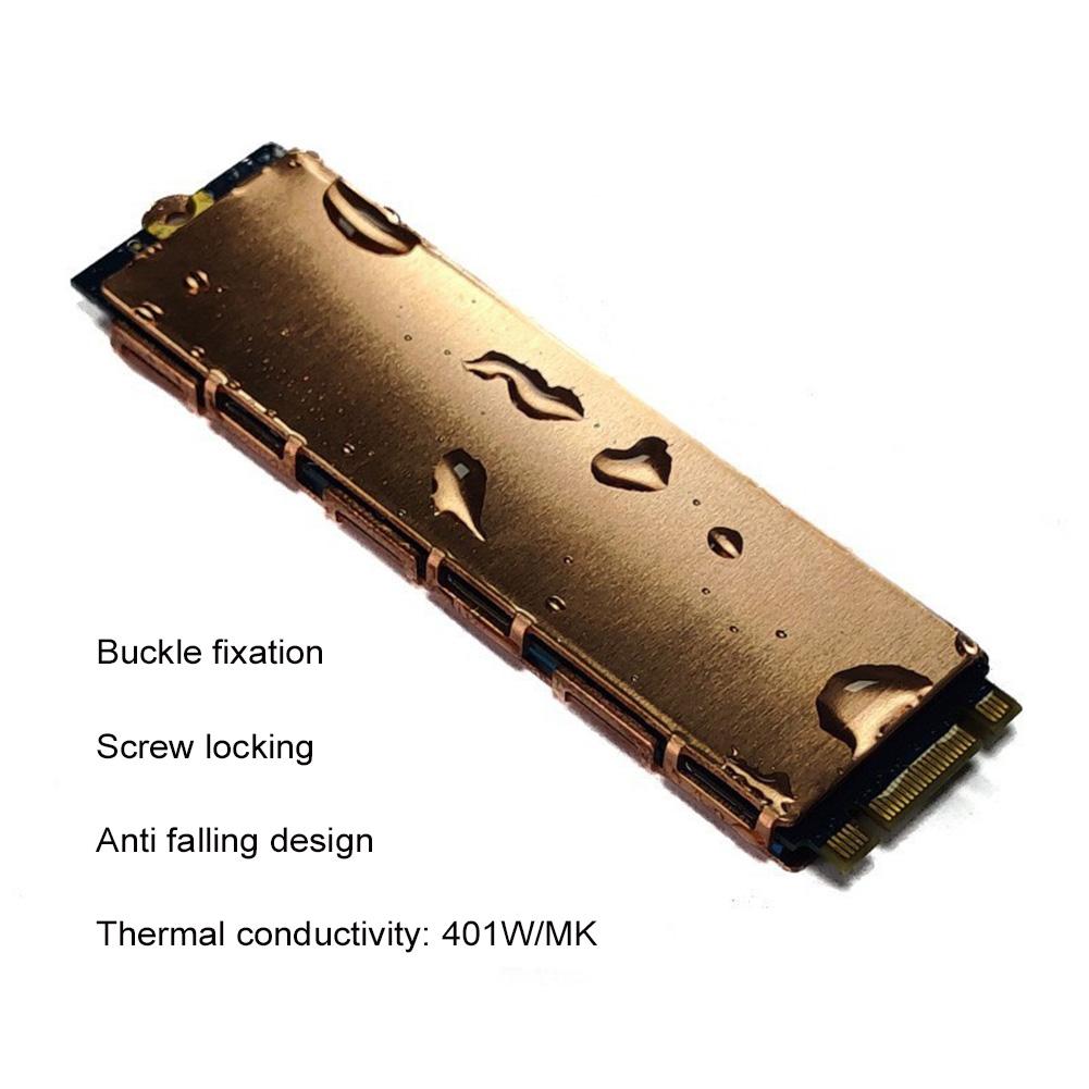 M.2 Hard Disk 100% Pure Copper Heatsink, Solid State Drive Cooling Heat Sink Thermal Pad Radiator For NVME M2 NGFF 2280 PCIe SSD