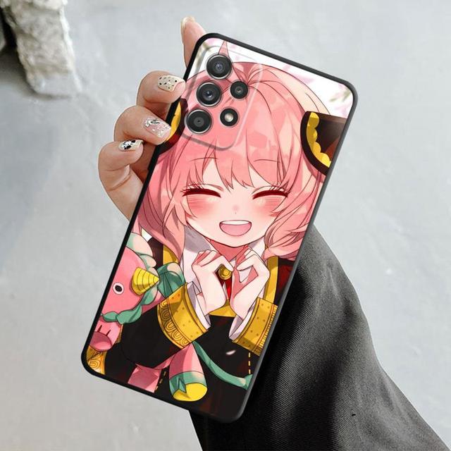 

Чехол для Samsung Galaxy A14 A73 A53 A71 A51 A31 A33 A22 A12 A21s A13 A32 A52s A72 A52 A23 Spy X Family Pink Smile Anya Damian Samsung A12