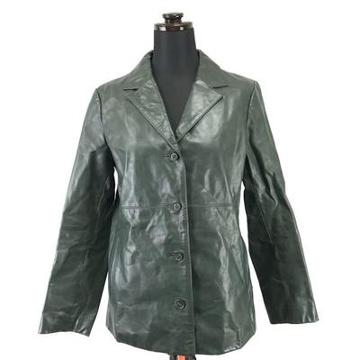 Baycrew La Totalite Leather Jacket Coat Women M Dark Olive(USED)