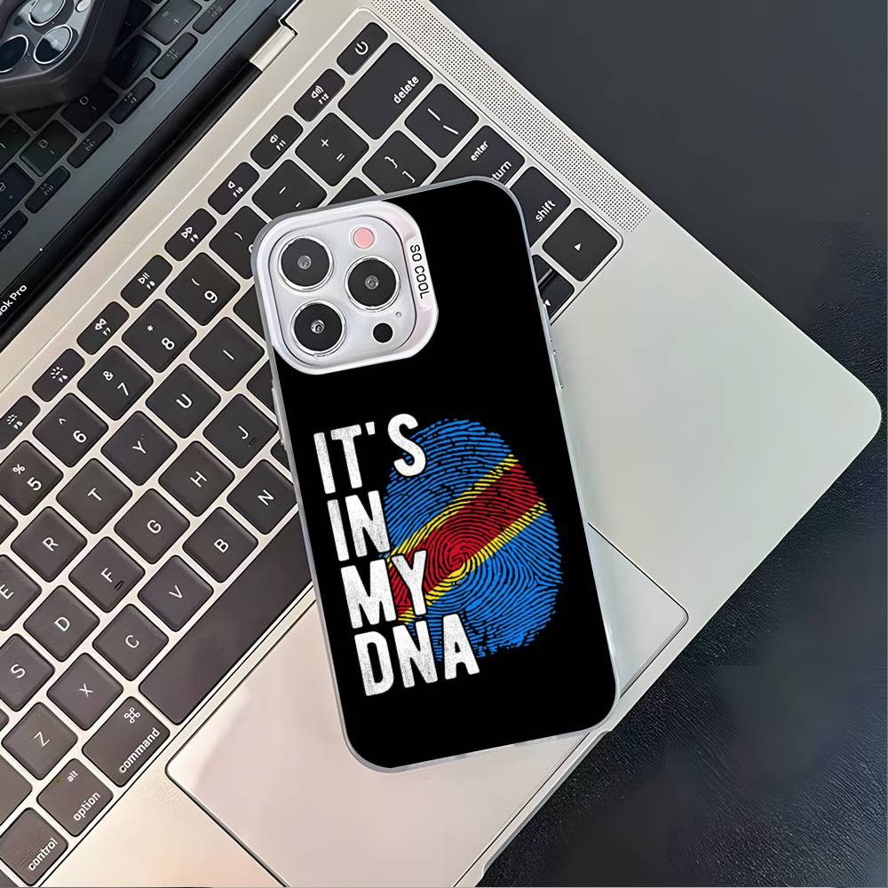 Democratic Republic Congo Flag For iPhone 17,16,15,14,13,12,11,Mini,Pro,E,SE4,XS,MAX White Shockproof Candy Matte Cover