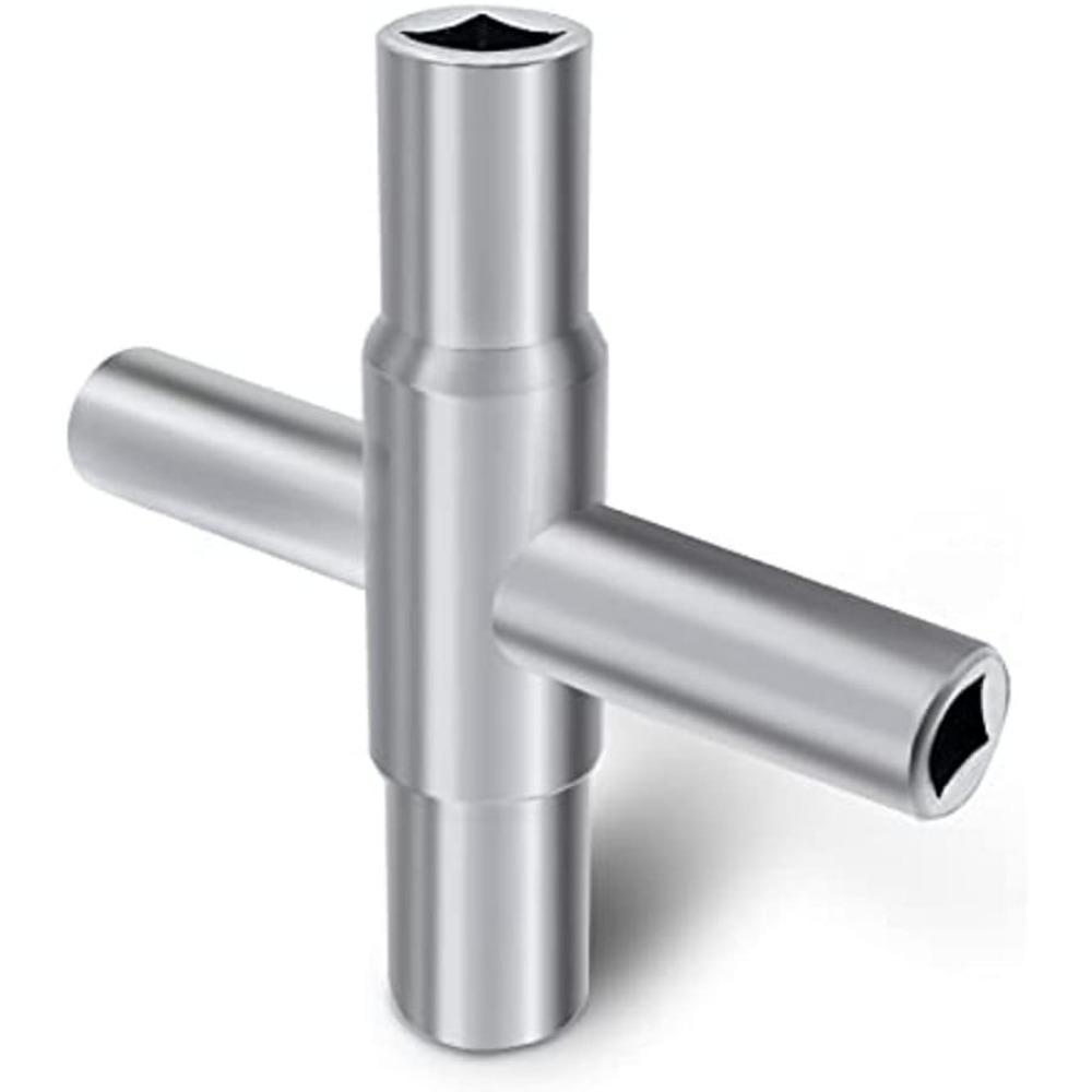 1 szt. 4-drożny klucz do zaworu progowego, wytrzymały klucz do wody, stalowy klucz do urządzeń wodnych do kranów zaworów i węży