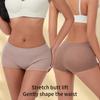 Women Seamless Low Waist Breathable Ribbed Solid Color Safety Underwear Panties