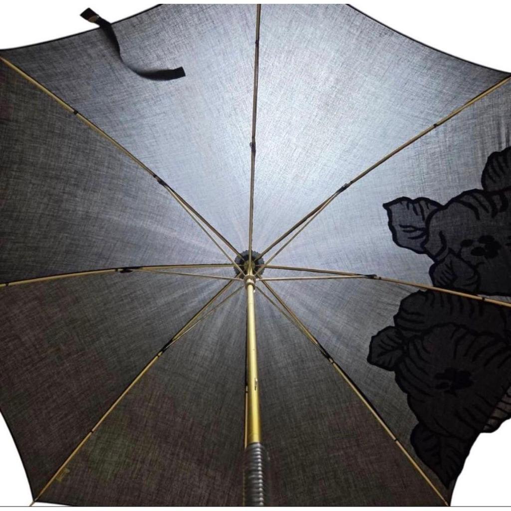 Used Yves Saint Laurent Long Umbrella Parasol Floral Embroidery