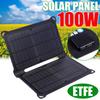 Outdoor Sunpower Foldable Solar Panels Portable Solar Charger 2 USB Port for Phone Traveling Camping Hiking Black 100W 5V