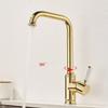 Tuqiu Gold Kitchen Faucet 360 Rotating Swivel Sink Faucet Mixer Tap Fashion Sink Faucet Copper Hot And Cold Basin Faucet  Tap