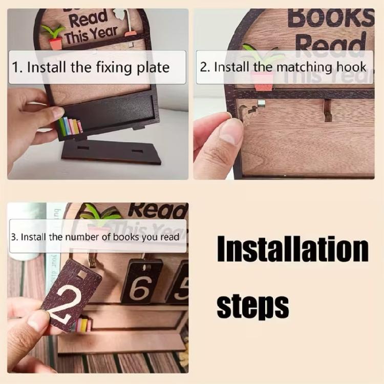 Wooden Reading Trackers With Slide Function For Accurate Page Count Educational Wooden Reading Progress Counter Device