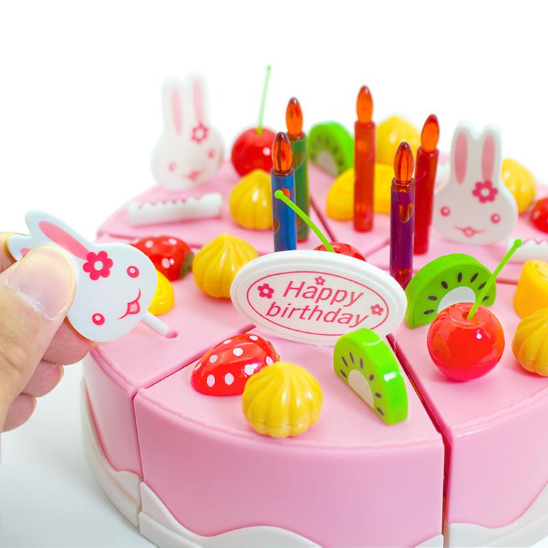 Girl Toy Cake DIY Minature Food Simulation Pretend Play Kitchen Set Tea Kid Cut Game Education Children Toys For 3 Year Birthday