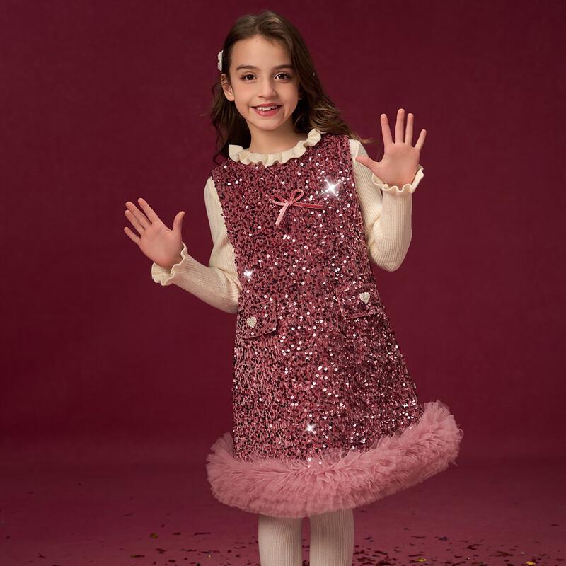Девочковое платье-жилет с пайетками и оборками 165