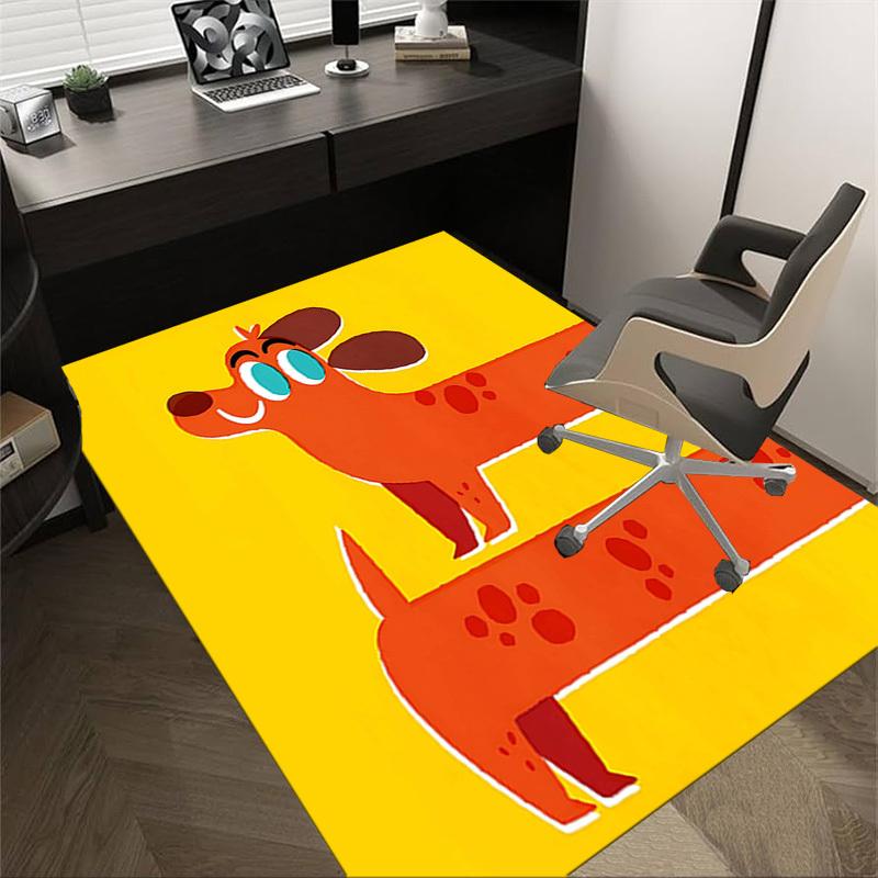 1PC dog paw Non-Slip Floor Carpet Compatible for Office&Living Room&Dining room - Flat-Weave Machine- Soft & Pattern-E322 60cm by 90cm