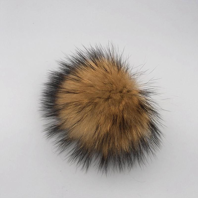 

13 15 cm DIY Natural Color Real Raccoon Fur Pompoms For Bags Knitted Beanie Cap Hats Genuine fox fur Pom pom