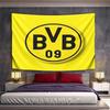 BVB Logo Black Yellow Circular Design Patterned Tapestry for Bedroom and Living Room Home Deco Sofas