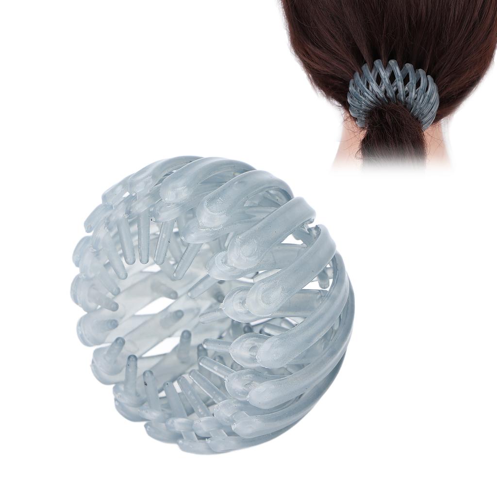 Bird Nest Shaped Hair Clips Women Girls Elegant Expandable Bun Ponytail Holder Hair AccessoriesGray