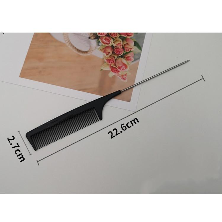 New Black Rat Tail Hair Comb Professional Barber Salon Hair Cut Comb Stainless Steel Spiked Hair Comb Head Care Styling Tools