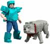 Minecraft a Film Mattel Akciófigura Legjobb Farkasfalka Páncél Steve Film 2025 Élőszereplős Játéktermék Baba Játék Minecraft 4 hüvelykes Férfi (Gyémánt &