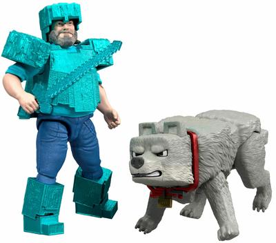 Minecraft the Movie Mattel Action Figure Best Wolf Pack Armor Steve 2025 Movie Game Merchandise Doll Toy Minecraft 4-inch Man's (Diamond & Dennis) /