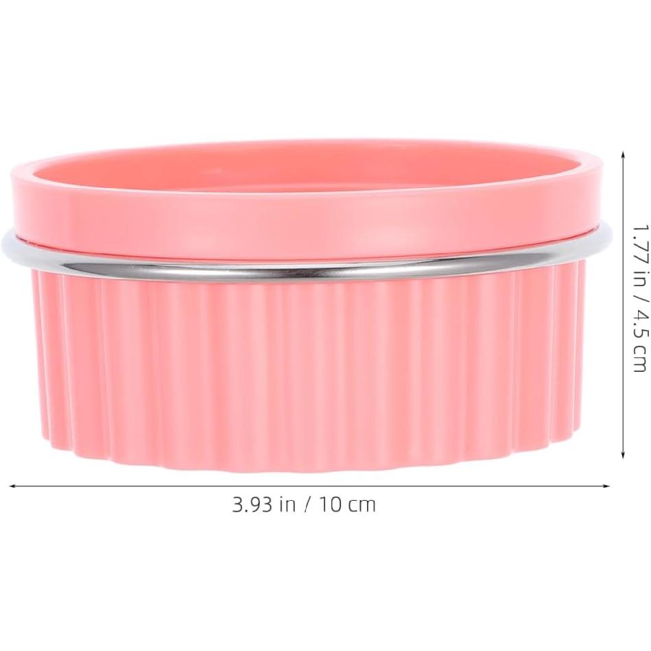 BESPORTBLE Bird Feeder Bowl Set Stainless Steel for Parrots Cats Dogs Small Pet Feeding Slip Pink