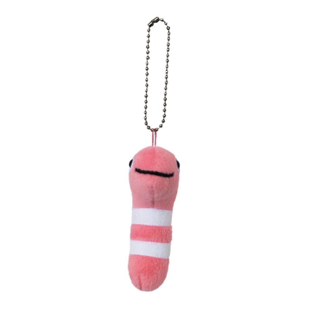 Aqua Plush Marine Japanese Sand 00050148 Keychain, Pink, Eel,