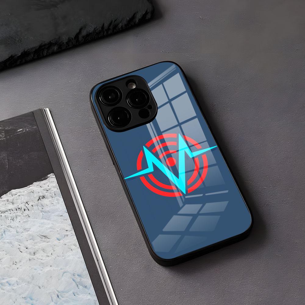 H-Hazbins-Hotels Handyhülle für iPhone 17 Air, 16 E Pro Max, 15, 14, 13 Mini, 12 Pro, 11 Max Plus – Schwarze Glasabdeckung