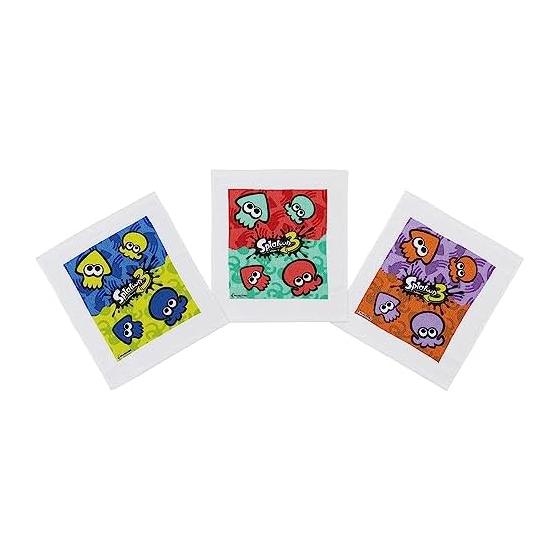 Skater Splatoon 3 Oshibori Towel Set (3 pcs) - 100% Cotton, Perfect for Mealtime, Outings, and Everyday Use