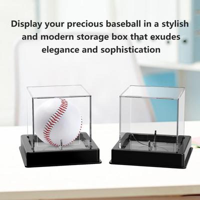 Transparent Baseball Display Case with Stable Base Dustproof UV-Resistant Multifunctional Storage Box Baseball Holder