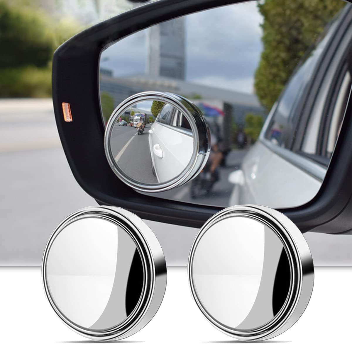 

DFsucces Car Blind Spot Mirror, 360 Degree Angle Adjustable, Wide View, Eliminates Blind Spots, Diameter: 5cm серебряный