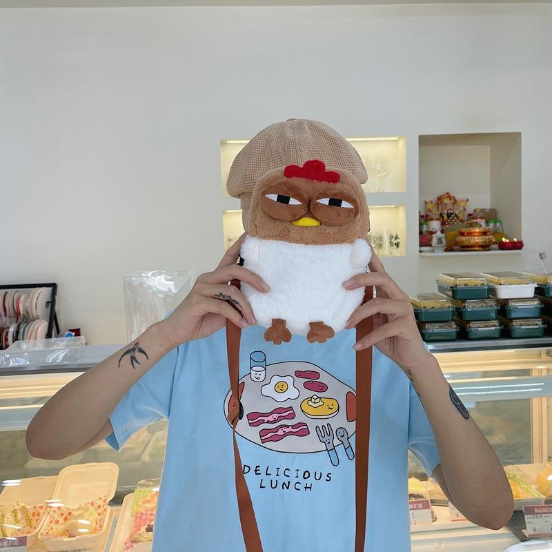 New Women's Bag Fashion Doll Plush Bag Casual Shoulder Bag Cartoon Bag Grab Machine Doll Messenger Bag Mobile Phone Bag