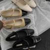 Fashion Flat Shoes for Women 2025 Spring and Autumn Mary Jane Shoes for Women French Square Toe Flat Women's Shoes Plus Size 41 42 43