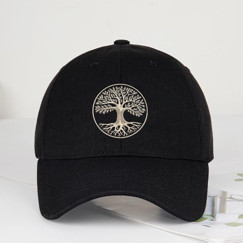 Spirituele Levensboom Bedrukte Zachte Vizier Baseballpet | Verstelbare Zon Hoed | Unisex Outdoor & Casual Papa Pet gray