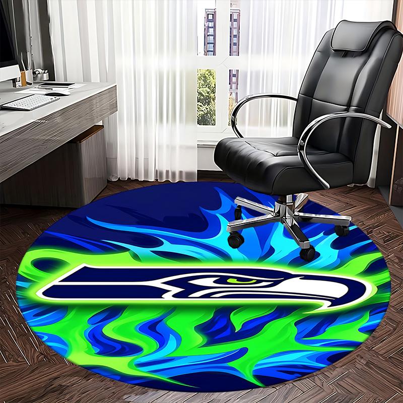 Seattle Seahawks Chair Mat - Round Carpet for Home Decor, Office, Living Room