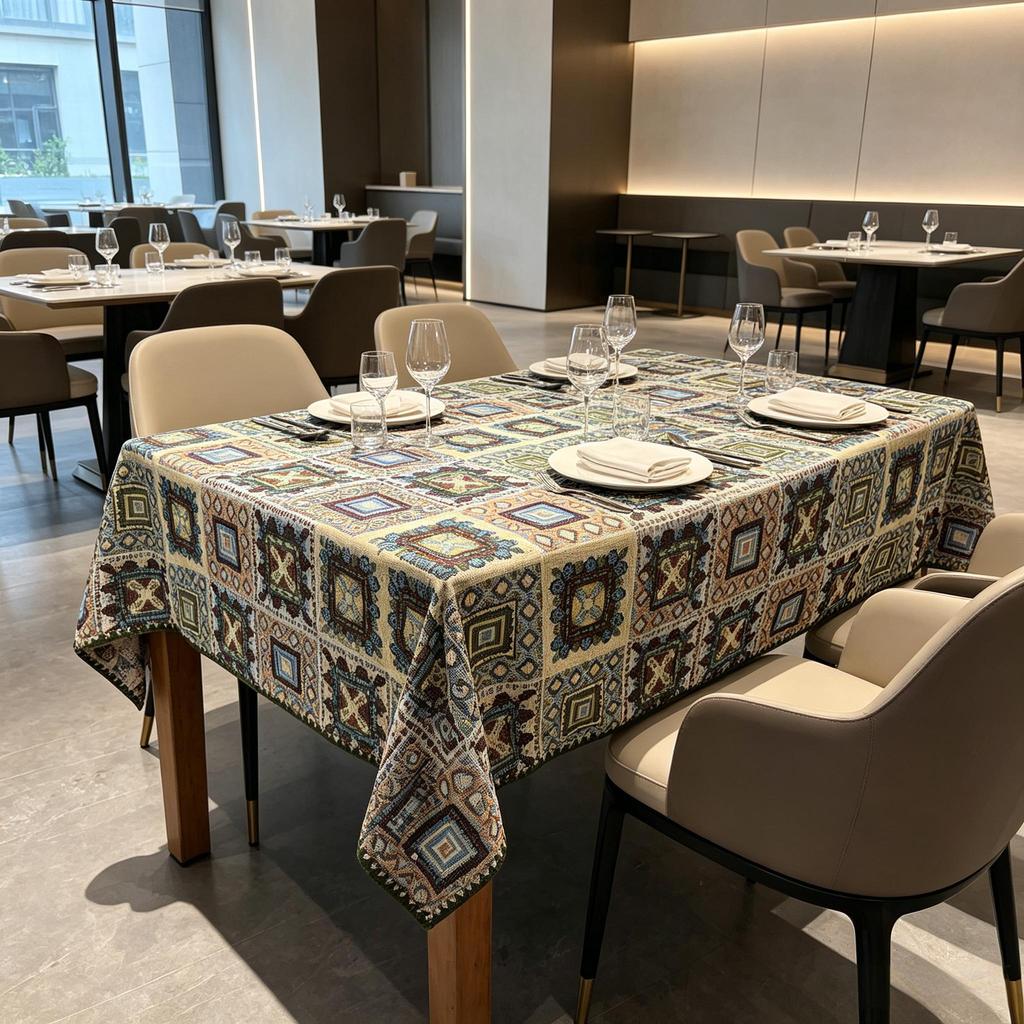 Tecido Multiuso Retangular de Algodão Macio Lavável para Mesa de Cozinha, Sala de Jantar, Festa, Casa, Uso Diário