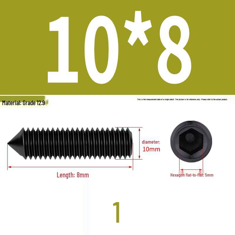 12.9 Edelstahl 304 Innensechskant Kegelspitze Gewindestift M2/M3