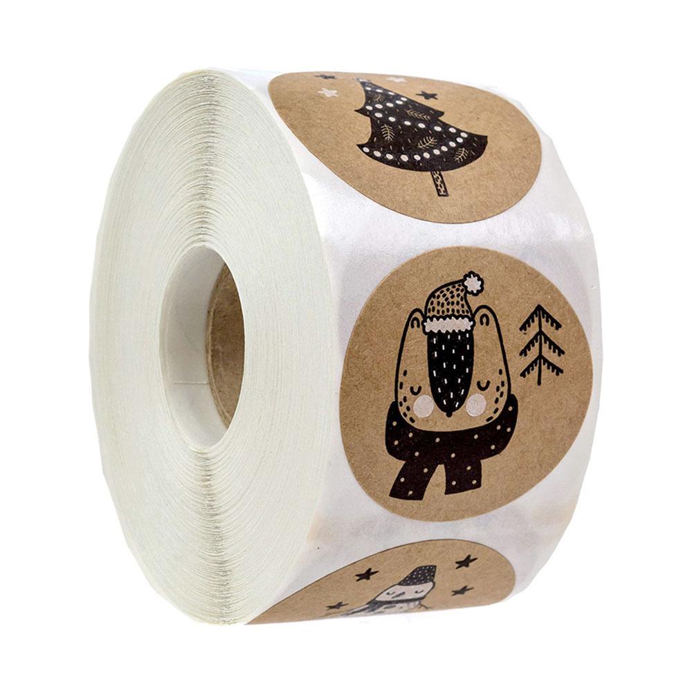 50-500pcs 6 Designs Sticker Snowflake Christmas Label Gift Box Decoration Sticker Happy Christmas Day Animal Stickers Paper